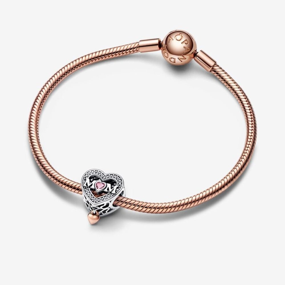 Pandora Two-tone Openwork Mom & Heart Charm - Picture 4 of 5